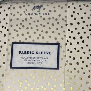 Dabney Lee 13.78" Fabric Laptop Sleeveβ - Champagne Dot NEW Gold And Cream